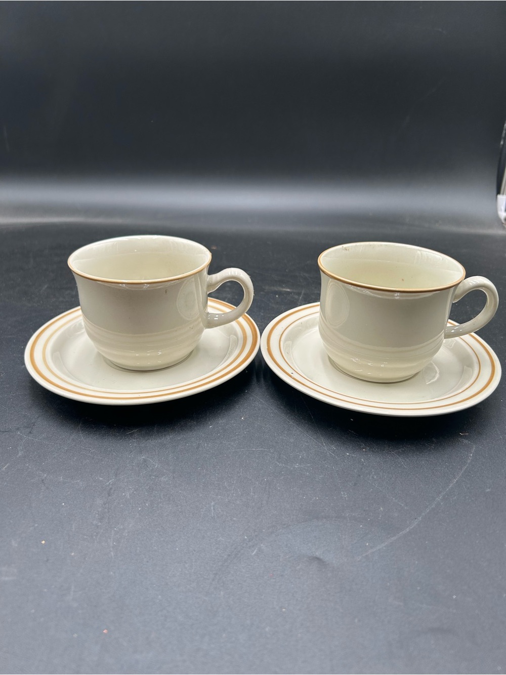Sweet Flowers collection stoneware pair of cups and saucers